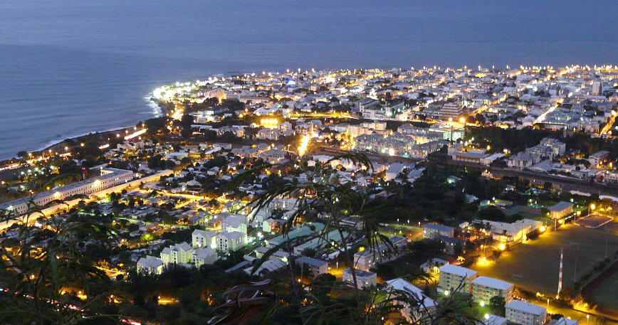 Vue aérienne sur Saint-Denis Réunion