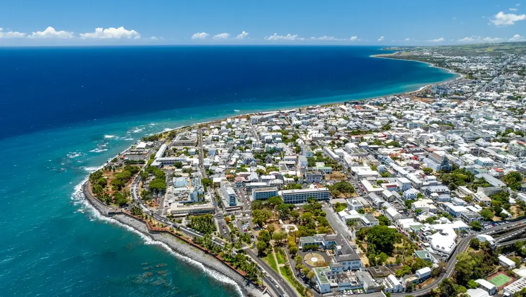 Vue aérienne sur Saint-Denis Réunion