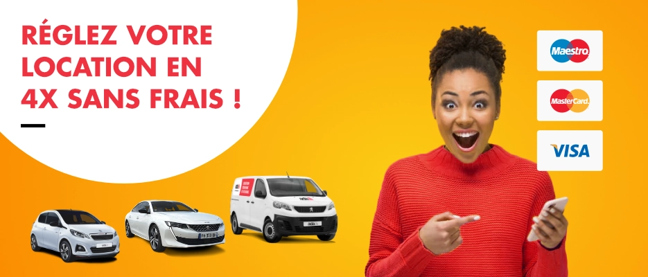 Réglez votre location en 4X sans frais
