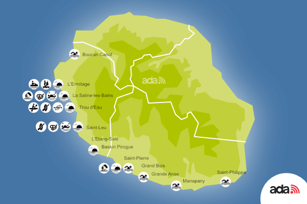 Activité nautique à la Réunion