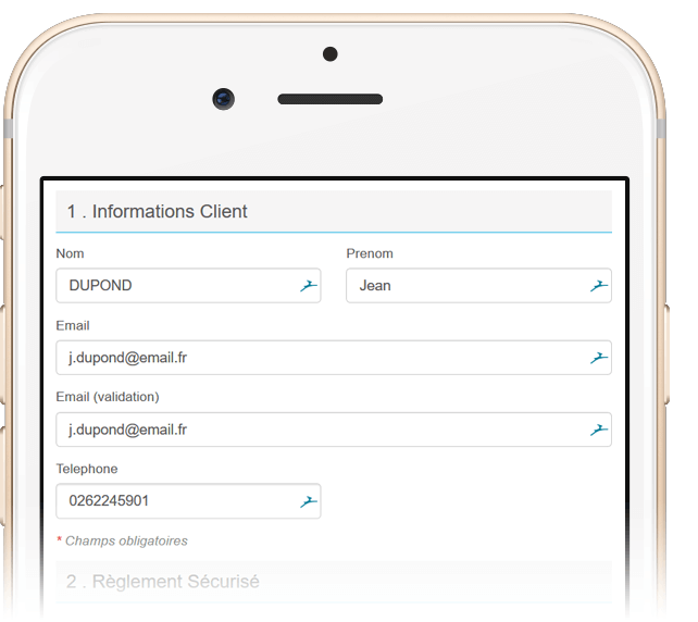 rentrer les informations de location de voiture